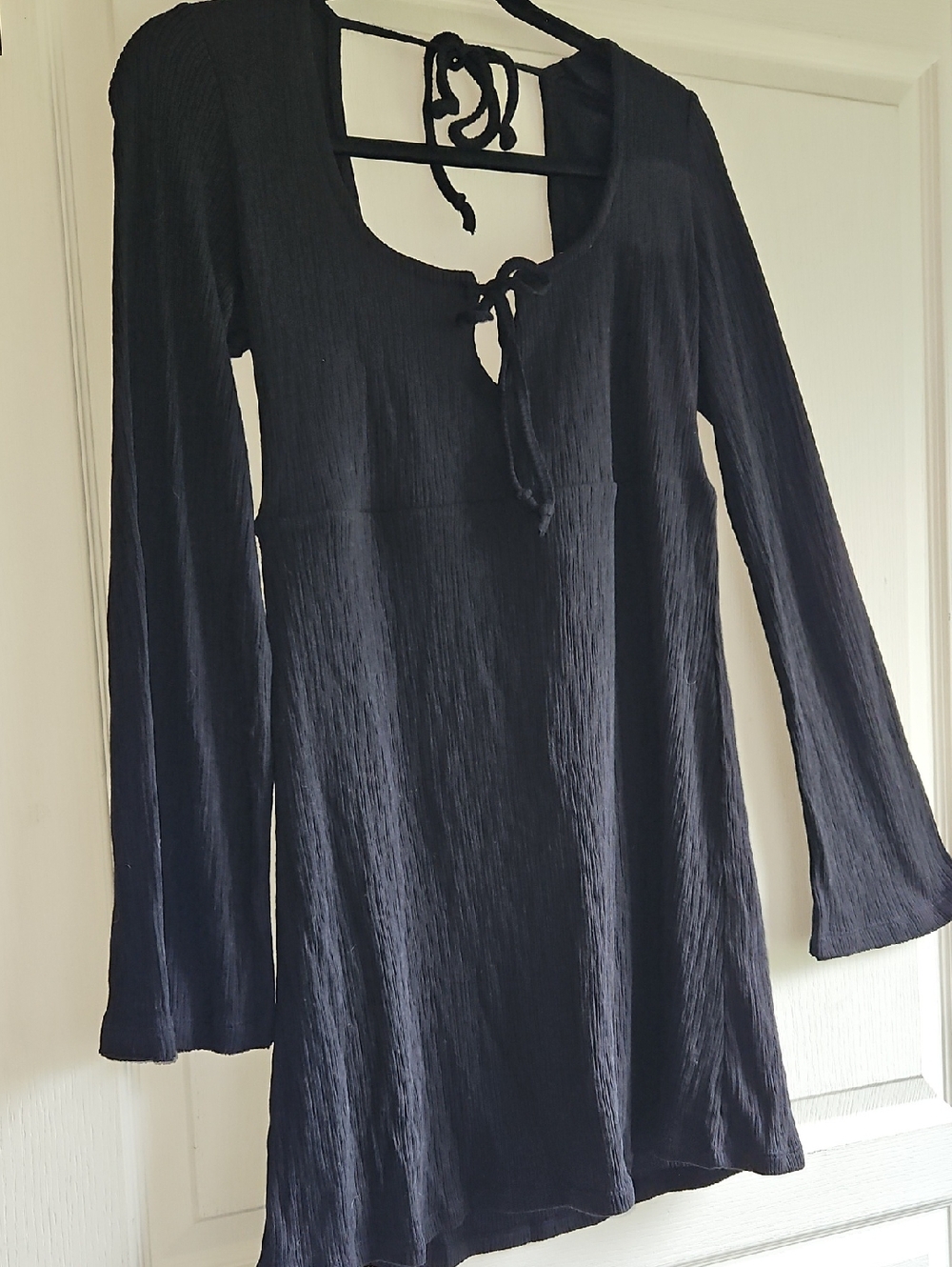 NWT FP Beach  Black Boho Long Sleeve Dress